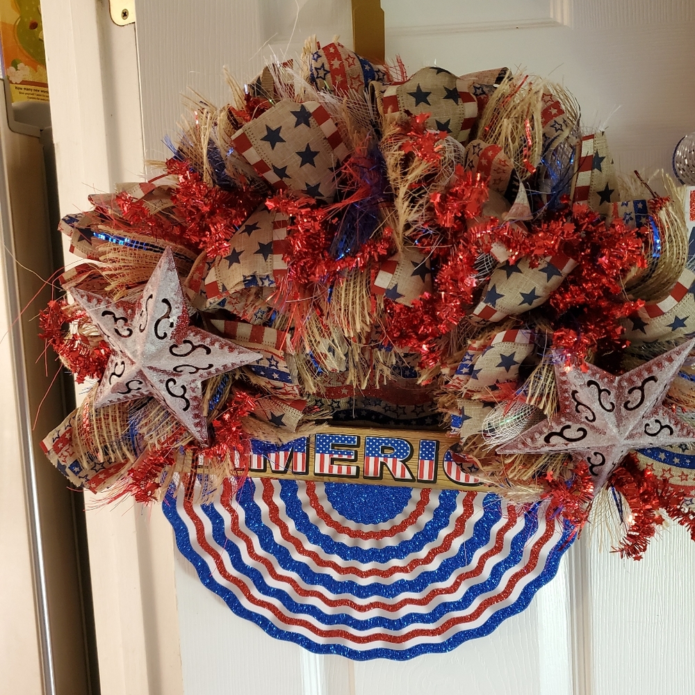 💥FALL SALE💥Handmade With Love ♥️ By The Smith Sisters Americana Wreath